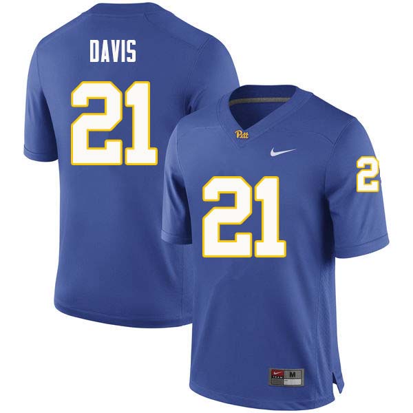 Men #21 A.J. Davis Pittsburgh Panthers College Football Jerseys Sale-Royal